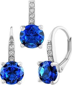 Produktbild Silvego Bellino Silver Synthetic Spinel Jewelry Set - Earrings and Pendant LPS1274SBSP