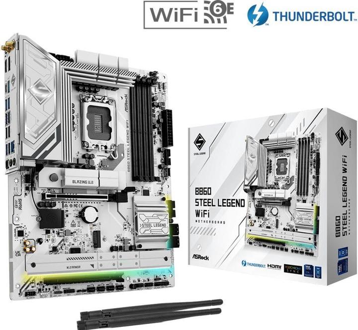 Actual product image AsRock B860 Steel Legend WiFi DDR5 Intel S retail (LGA 1851, Intel B860, ATX)