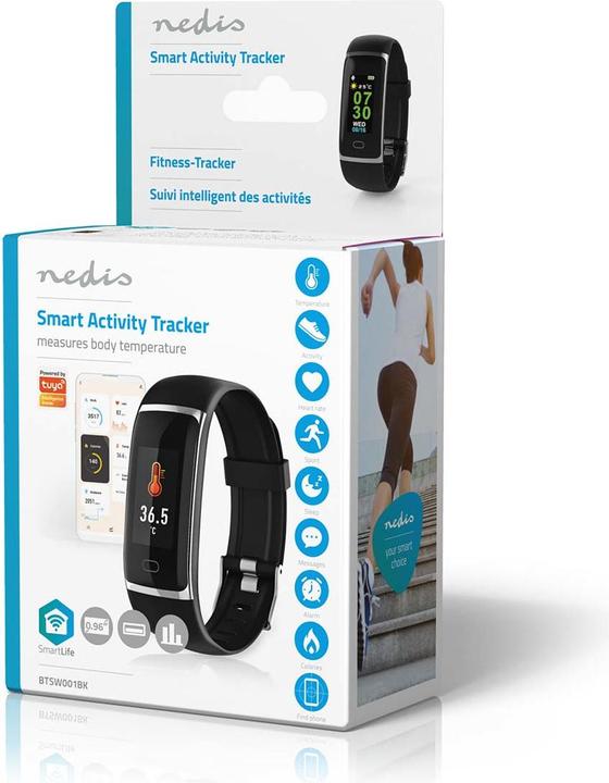 Actual product image Nedis SmartLife - Smartwatch - LCD display - IP67 - Maximum operating time: 7200 min - with step counter (20 mm)