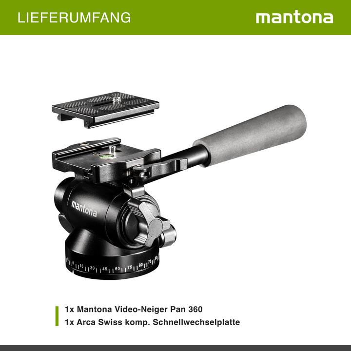 Produktbild mantona Video-Neiger Pan 360 (Getriebeneiger)