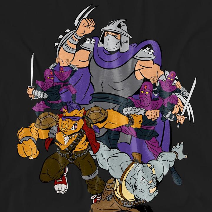 Actual product image Teenage Mutant NT Unisex Adult Shredder And Foot Clan T-Shirt (L)