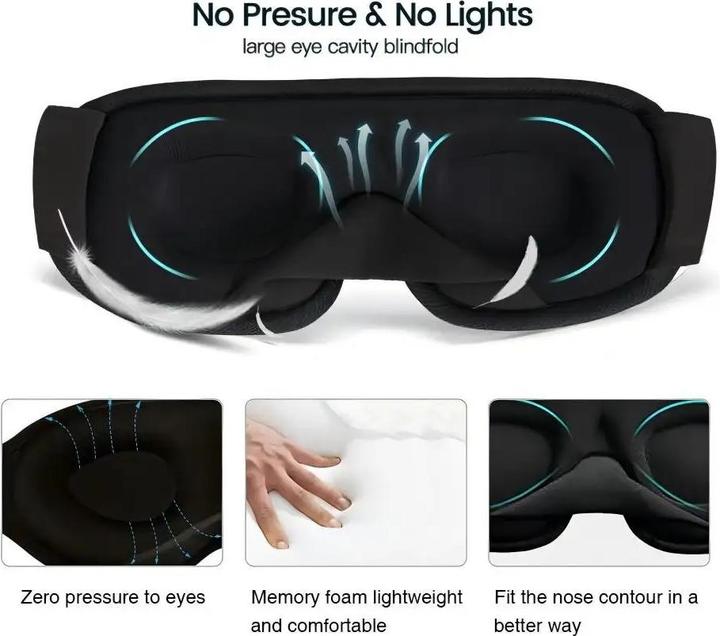 Image du produit Swissdetector Masque de sommeil 3D réglable - vert (Masque de sommeil)