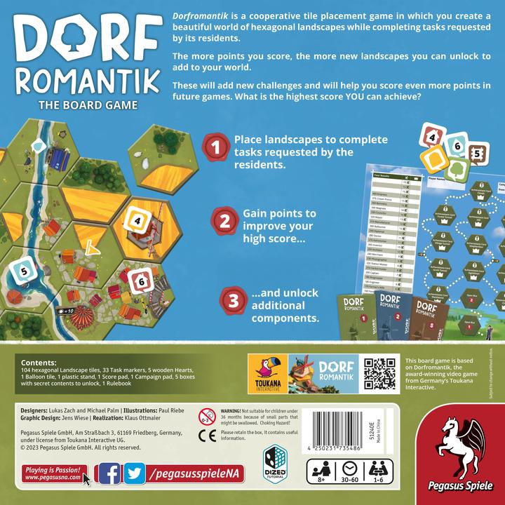 Immagine prodotto Pegasus Dorfromantik - Il gioco da tavolo (Inglese/Gioco dell'anno 2023) (Inglese)