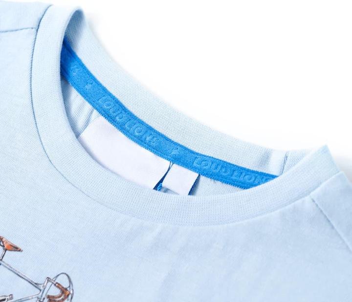 Actual product image VidaXL Children's T-shirt light blue 140,Material: 100 % cotton,Colour (140)