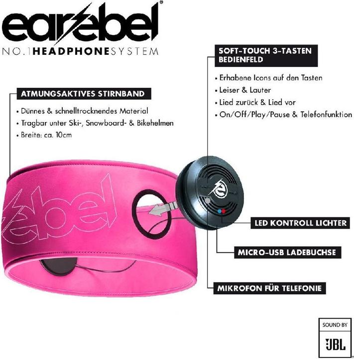 Produktbild Earebel - Performance - Hoofdband maat S/M - on ear - koptelefoon - sport koptelefoon - hardlopen - fitness