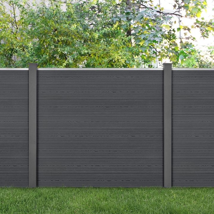 Image du produit neu.holz Clôture de jardin WPC 165x162 cm avec poteaux Protection visuelle Protection contre le vent