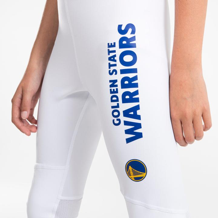 Immagine prodotto Tarmak Calzamaglia 3/4 da basket per bambini NBA Golden State Warriors - 500 bianco (10, 11, 12)