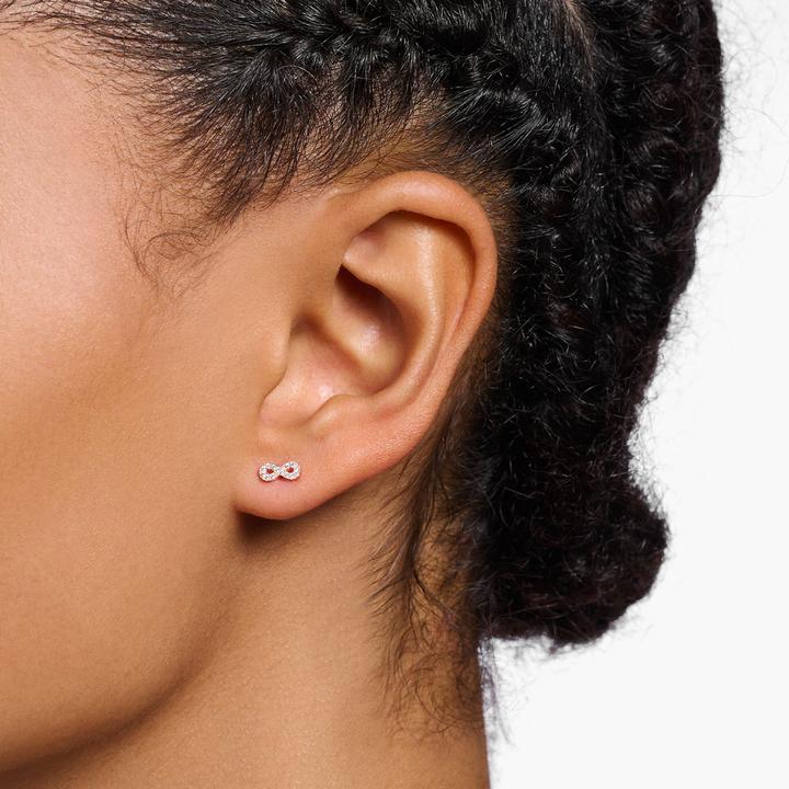 Actual product image Thomas Sabo Single Stud Earrings Infinity with White Stones Rusty Gold Plated (Silver 925)
