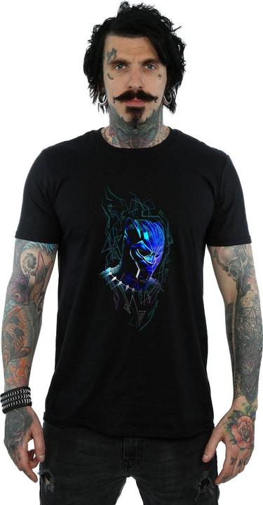 Actual product image Mens Black Panther Neon Mask T-Shirt (XL)