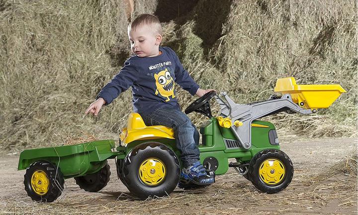 Image du produit Vedes John Deere Tracteur à pédales pour enfants avec chargeur frontal et remorque
