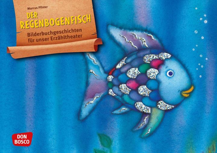 Produktbild Der Regenbogenfisch, mit schillernden Schuppen. Kamishibai Bildkartenset. (Deutsch, Marcus Pfister, 2023)