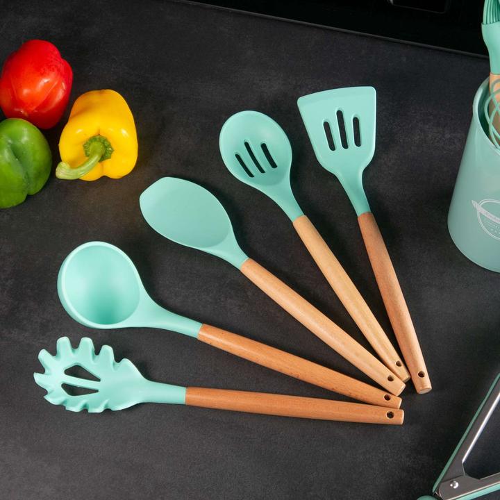 Immagine prodotto Intirilife Set di utensili da cucina da 12 pezzi con pinze, fruste e spatole