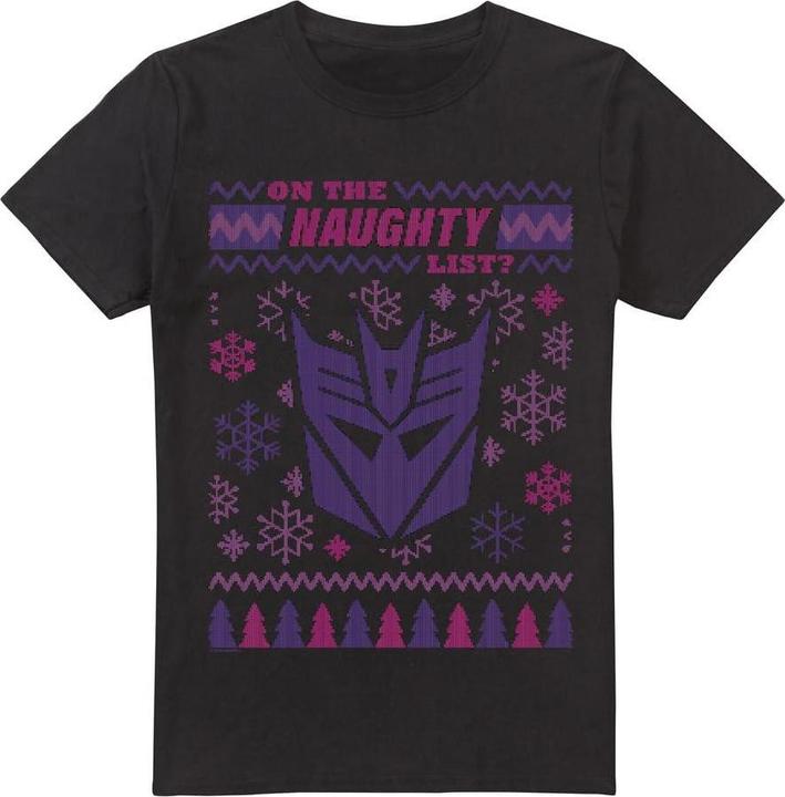 Actual product image Transformers Mens Decepticons Naughty List Christmas Jumper T-Shirt (3XL)