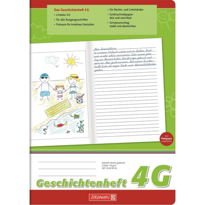 Immagine prodotto Libro di fiabe con righe 4G foderate DIN A4 senza margini, 16 fogli (A4, Righe)
