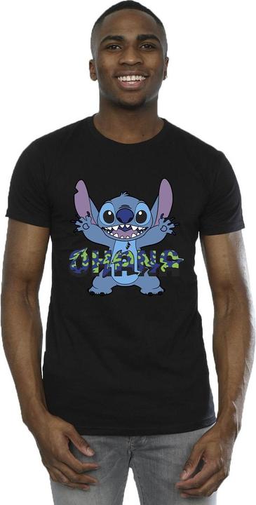 Immagine prodotto Disney Lilo And Stitch Ohana Blue Glitch Maglietta Uomo (XL)