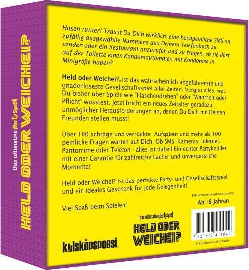 Actual product image Hero or wimp? (German)