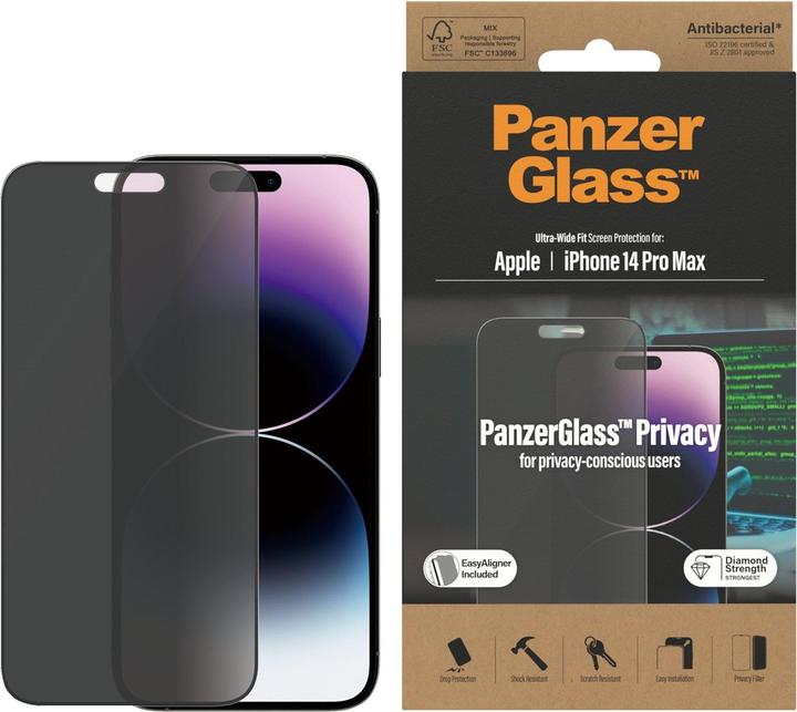 Produktbild PanzerGlass Ultra Wide Fit Privacy (1 Stück, Apple iPhone 14 Pro Max)