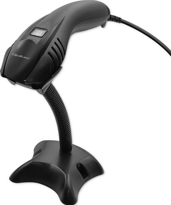 Actual product image Qoltec 50861 Wired Laser Barcode Scanner 1D (1D barcodes)