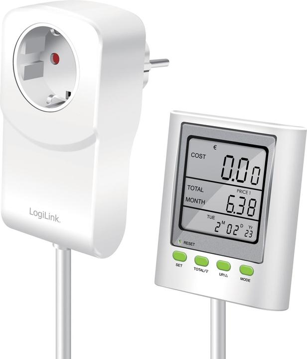 LogiLink Misuratore di costi energetici con calcolo delle emissioni di CO2 e cavo di prolungamento