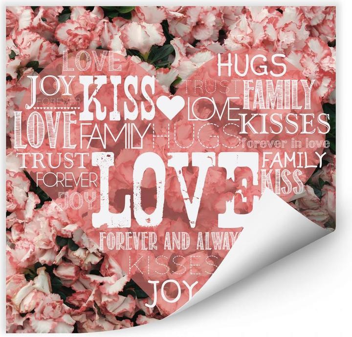 Image du produit Trenddeko Coeur d'amour dans la mer de fleurs (70 x 70 cm)