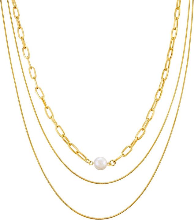 Produktbild Lulu & Jane Damen Metall-Legierung Muschelkernperle gelbgold 40,0 cm Basiskette + 5,0 cm Verlängerung - 29583 (Metall-Legierung, 40 - 45 cm)