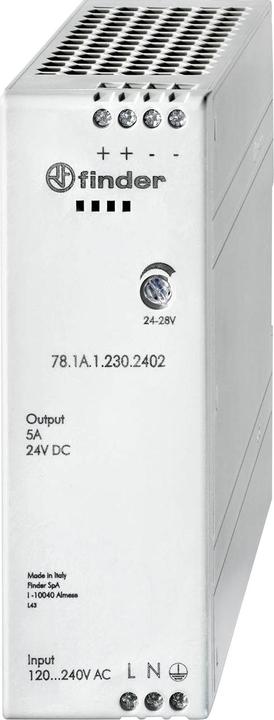 Image du produit Finder Bloc d'alimentation pour rail oméga (rail DIN) Bloc d'alimentation à découpage 24V/120W
