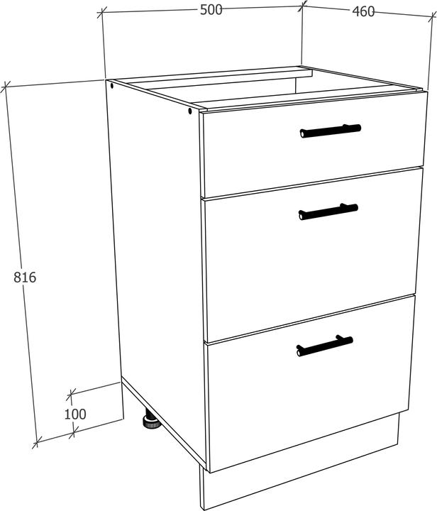 Immagine prodotto VCM Armadio da cucina Larghezza 50 cm Cassetto Base Armadio da cucina Mobili da cucina Esilo (50 x 46 x 82 cm)