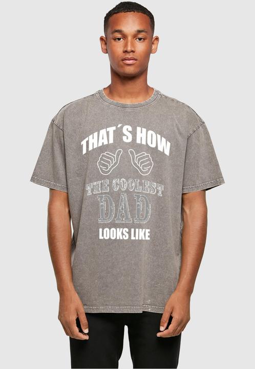 Actual product image Merchcode Coolest Dad Acid Washed Heavy Oversized Tee - 112553 (XL)