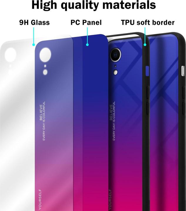 Produktbild Cadorabo TPU 2 Farben Glas Cover (Apple iPhone XR)