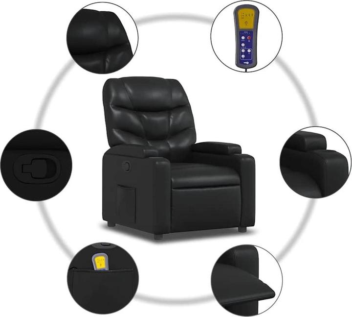 Produktbild VidaXL Massagesessel Schwarz Kunstleder,Farbe: Schwarz,Material