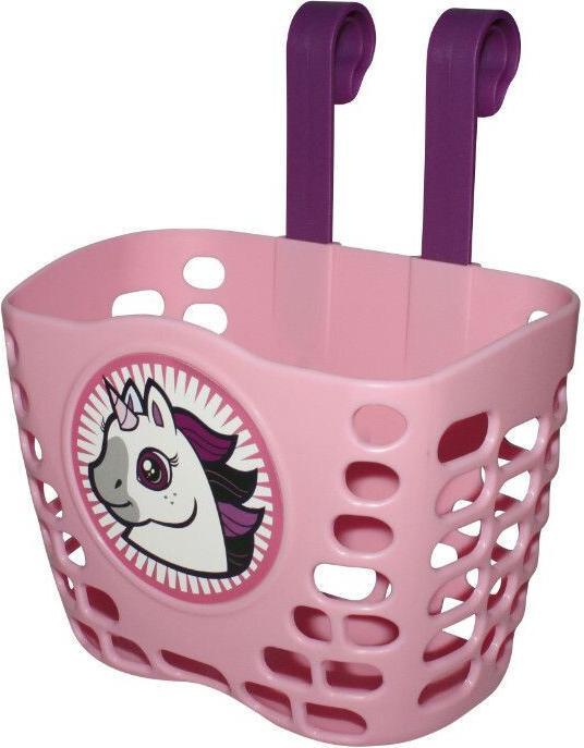 P2R front bike basket with strap attachment on girl's handlebars
