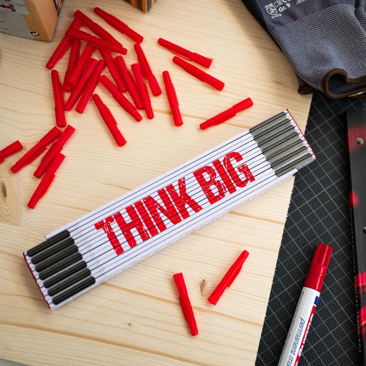 Actual product image Tox Folding ruler 3m "Think Big" - Glass birchwood, white, metal fittings (M)