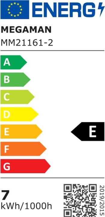 Energy Label Megaman LED lamp (E27, 7 W, 810 lm, 1 x, E)