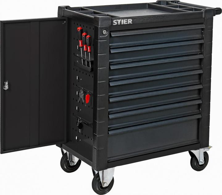 Actual product image Stier Workshop trolley with safety guard and side door (7 x)