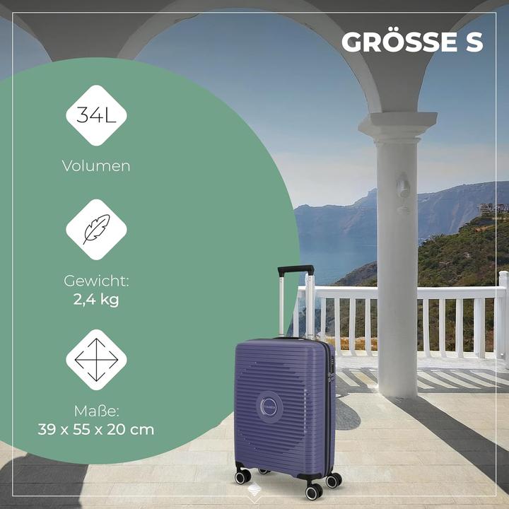 Actual product image Travelite Orbita 4-wheel suitcase set 3-piece with stretch fold (208 l, XL (from 140l))