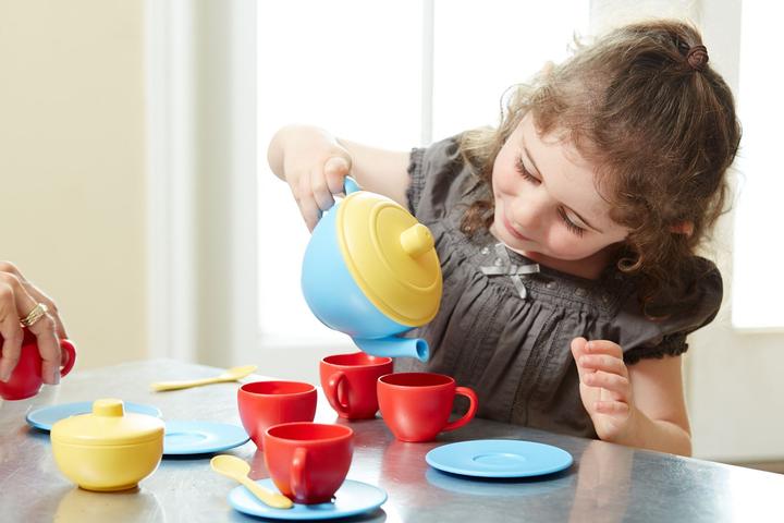Actual product image Green Toys Tea Set blue