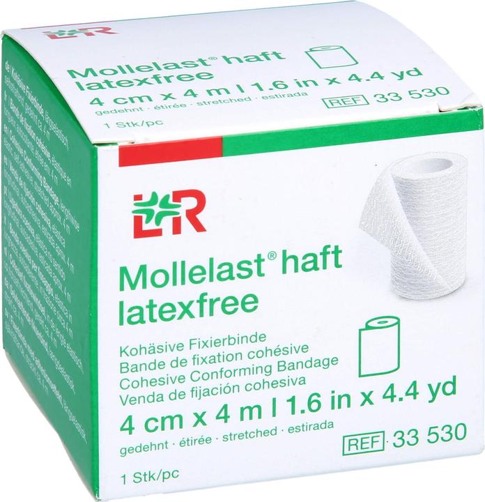 Produktbild Lohmann & Rauscher Mollelast haft latexfrei weiss 4cm x 4m gedehnt, 1 St BIN