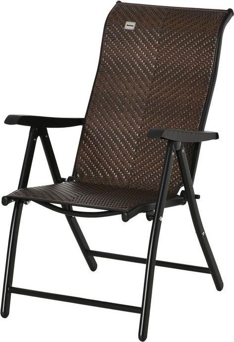 Produktbild Swisshandel24 Polyrattan Gartenstuhl klappbar Rückenlehne 7 stufige verstellbar Klappstuhl mit Armlehne für Garten