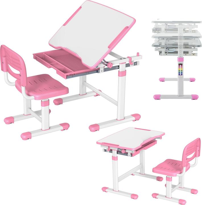 Mozo Mozos MOZOS DC-SET-PINK biurko dziecięce krzesło z regulacją dla dzieci 2-12 lat