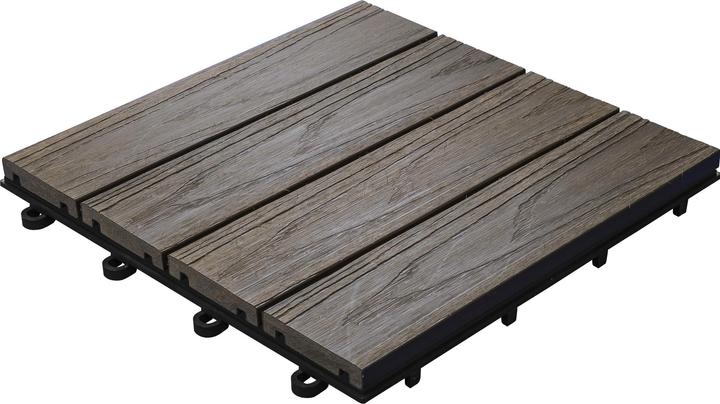 Actual product image Florco Balcony & terrace tiles WPC 3D brown 30 x 30, 6 pcs. (6 x, 30 x 30 cm)