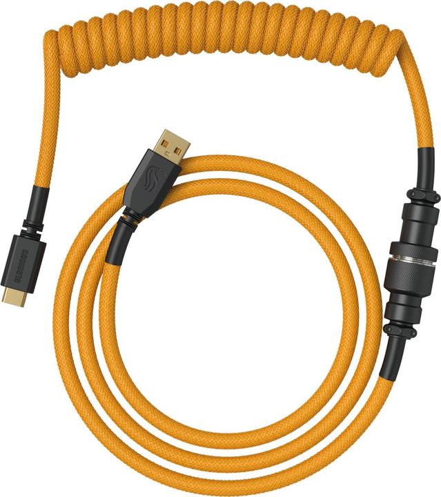 Actual product image Glorious GMMK Coiled Cable Gold, coiled cable, USB-C/USB-A - gold/black