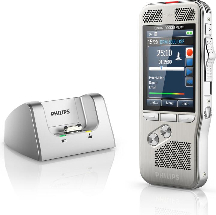 Actual product image Philips DPM8000 Pocket Memo (incl. software, international slide switch) (4 GB)