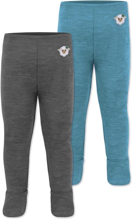 Immagine prodotto Normani Confezione da 2 pantaloni baby merino con piedini - 9539 (92)