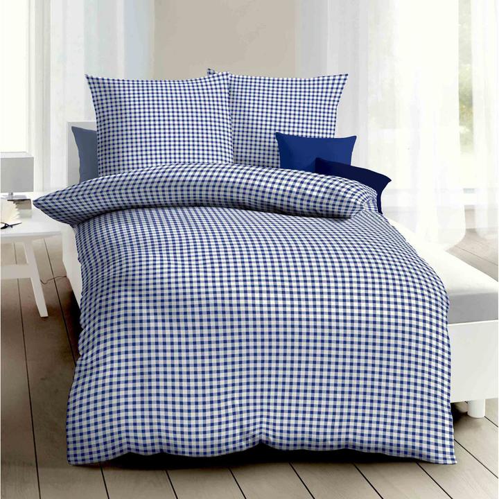 Produktbild Kaeppel Biber Bettwäsche Vichy Karo blau (Duvetbezug, 135x200 cm, 80x80 cm)