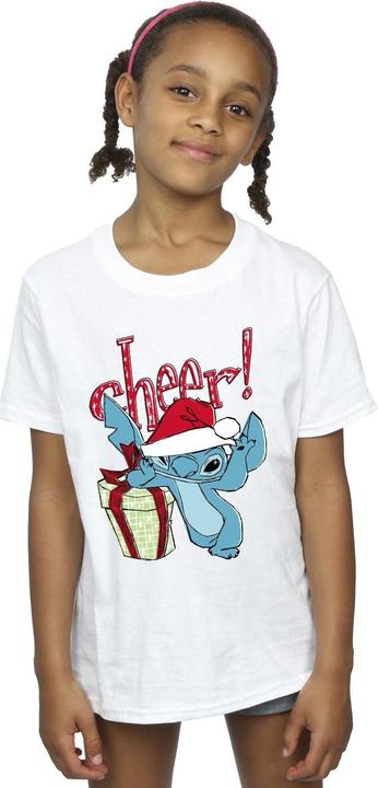 Actual product image Disney Girls Lilo And Stitch Cheer Cotton T-Shirt (116)