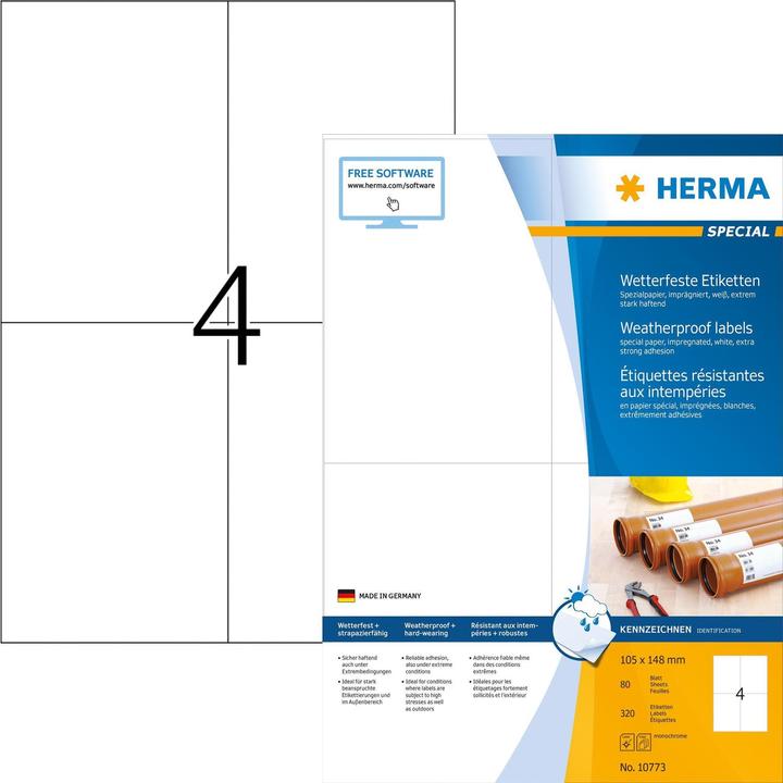 HERMA Wetterfeste Versandetiketten A4
