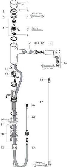 Actual product image hansgrohe Talis M52 single lever kitchen mixer tap 170, pull-out spray, 2 spray types