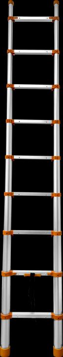 Actual product image CarTech Telescopic ladder 2.6m 1-piece aluminium (Single ladder, 48 cm)