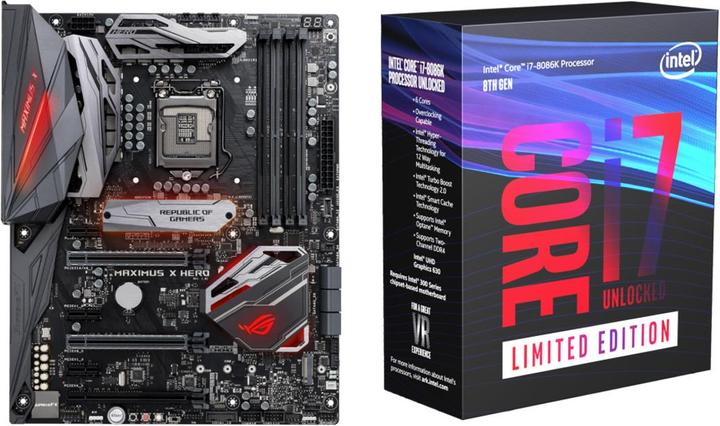 Actual product image ASUS ROG MAXIMUS X HERO AC + i7-8086K