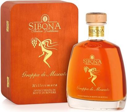 Immagine prodotto Sibona RISERVA SPECIALE Grappa di Moscato MILLESIMATA 2010 44% Vol. 0,7l in scatola di legno